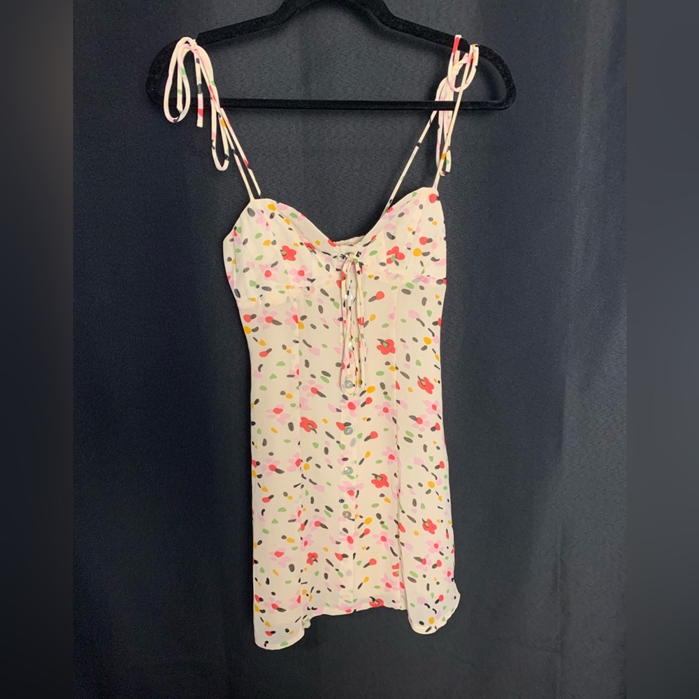 Princess Polly Karla Cream Floral Dress Button Up Women’s Size US 0